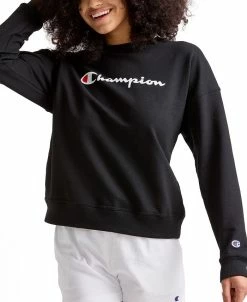 Champion Women's Logo Fleece Crewneck Sweatshirt