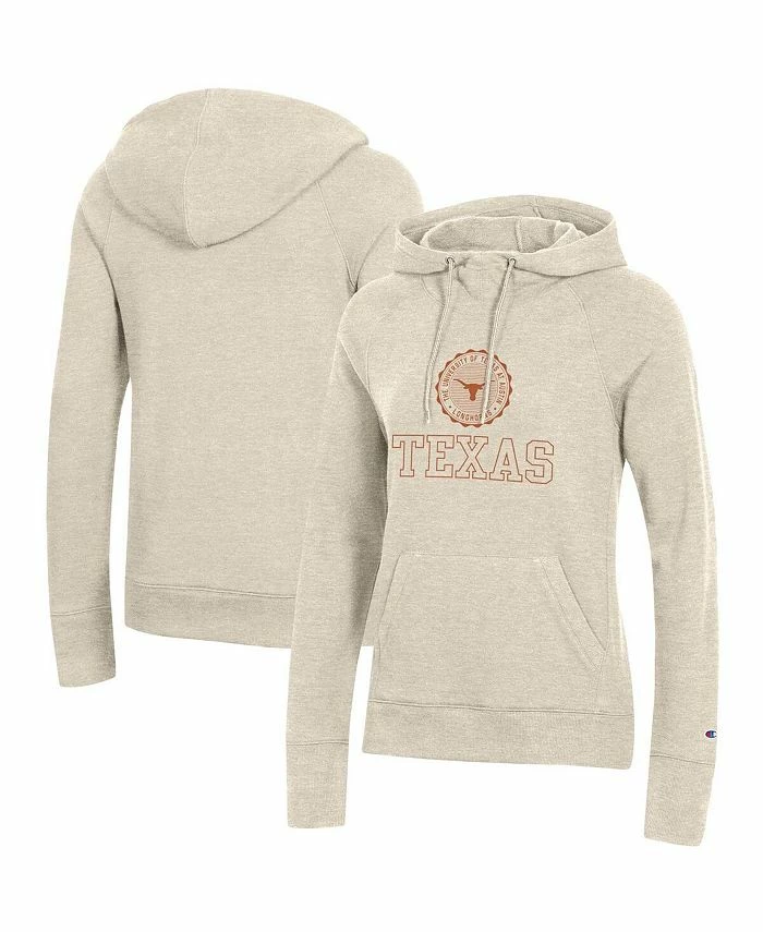 Champion Women's Heathered Oatmeal Texas Longhorns College Seal Pullover Hoodie