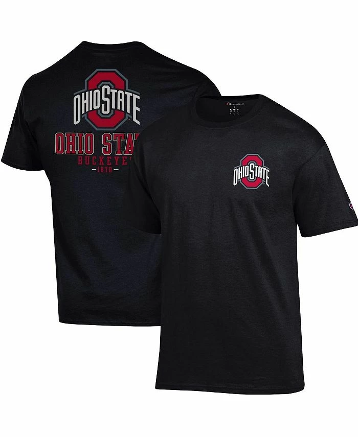Champion Men's Black Ohio State Buckeyes Team Stack 2-Hit T-shirt