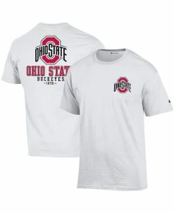 Champion Men's White Ohio State Buckeyes Team Stack 2-Hit T-shirt