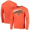 Champion Men's Orange Miami Hurricanes Wordmark Slash Long Sleeve T-shirt