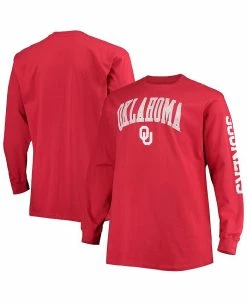 Champion Men's Crimson Oklahoma Sooners Big And Tall 2-Hit Long Sleeve T-shirt