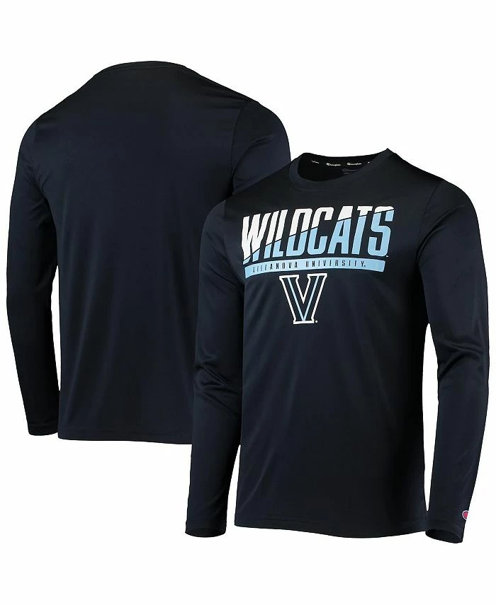 Champion Men's Navy Villanova Wildcats Wordmark Slash Long Sleeve T-shirt