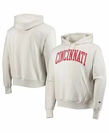 Champion Men's Heathered Oatmeal Cincinnati Bearcats Cincy Arch Pullover Hoodie - Image 2