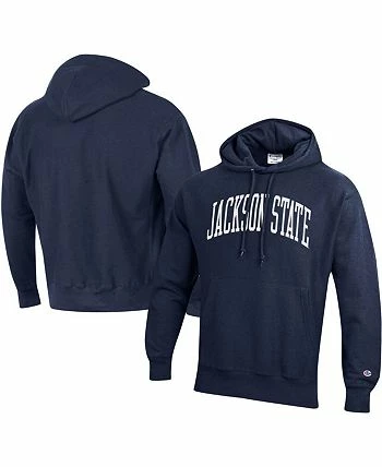 Champion Men's Navy Jackson State Tigers Tall Arch Pullover Hoodie - Image 2