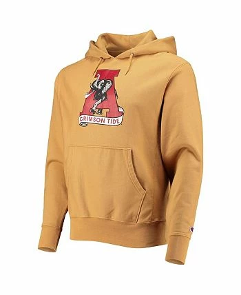 Champion Men's Gold Alabama Crimson Tide Vintage-Like Washed Reverse Weave Pullover Hoodie - Image 3