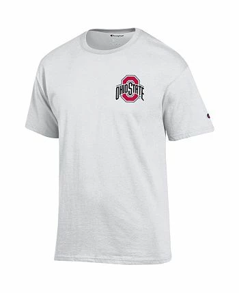 Champion Men's White Ohio State Buckeyes Team Stack 2-Hit T-shirt - Image 3