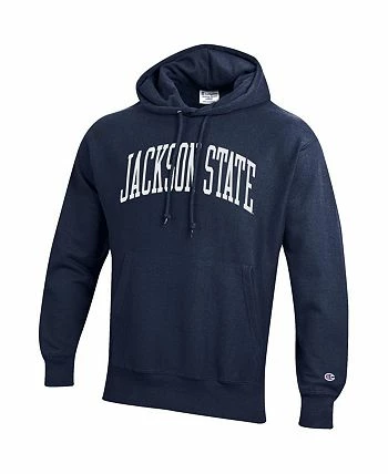 Champion Men's Navy Jackson State Tigers Tall Arch Pullover Hoodie - Image 3