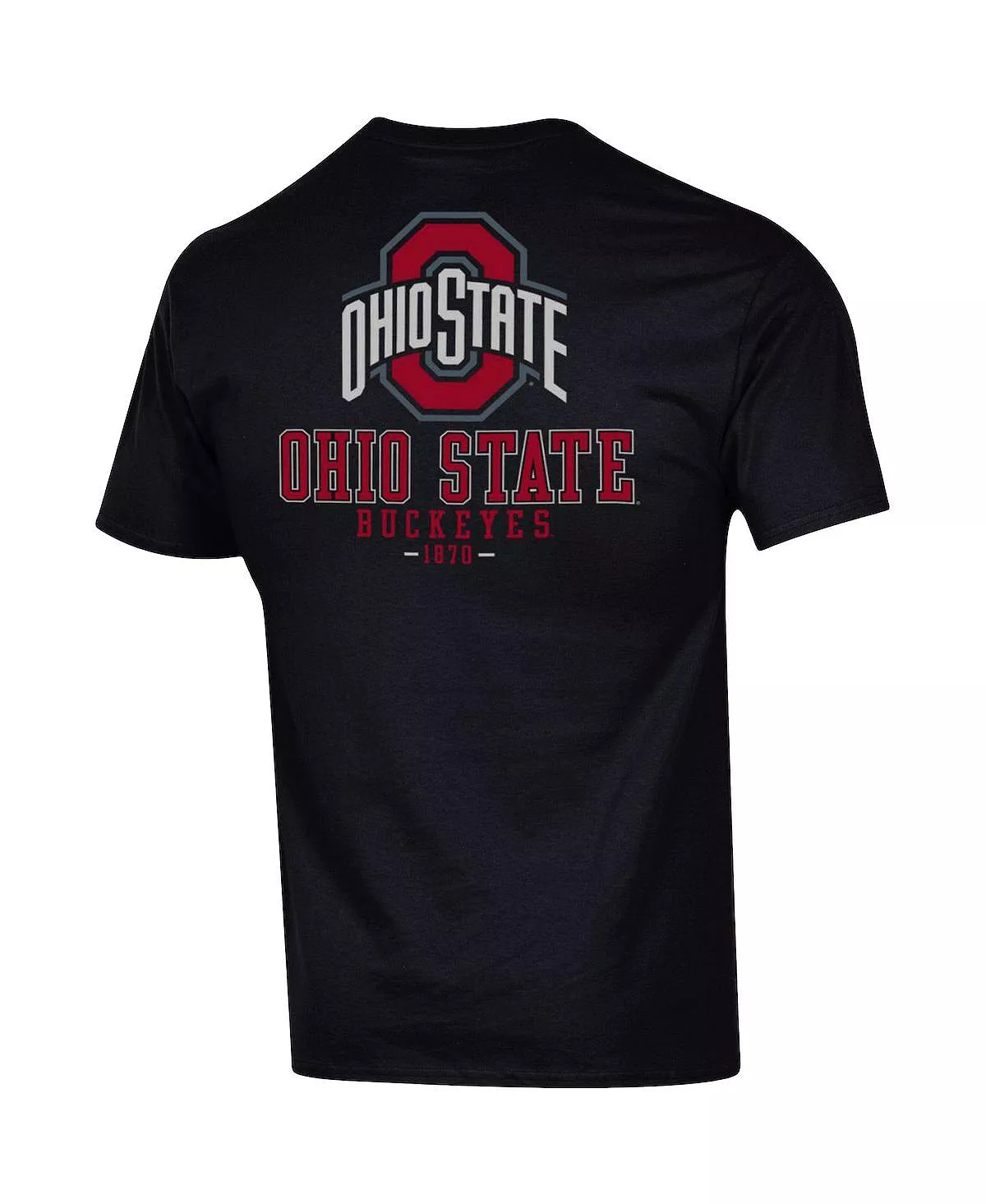 Champion Men's Black Ohio State Buckeyes Team Stack 2-Hit T-shirt - Image 4