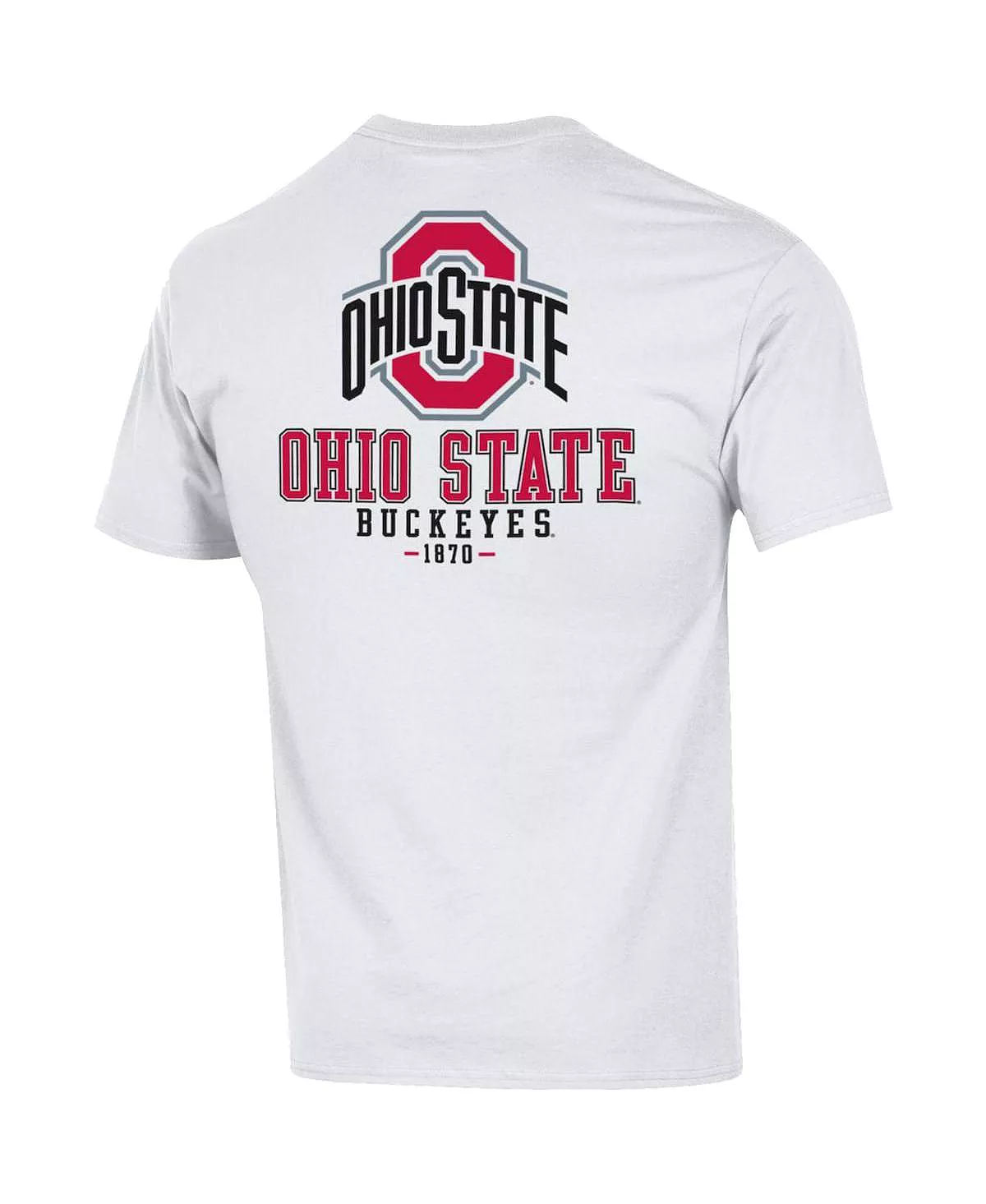 Champion Men's White Ohio State Buckeyes Team Stack 2-Hit T-shirt - Image 4