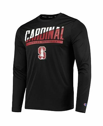 Champion Men's Black Stanford Cardinal Wordmark Slash Long Sleeve T-shirt - Image 3