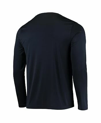 Champion Men's Navy West Virginia Mountaineers Wordmark Slash Long Sleeve T-shirt - Image 3