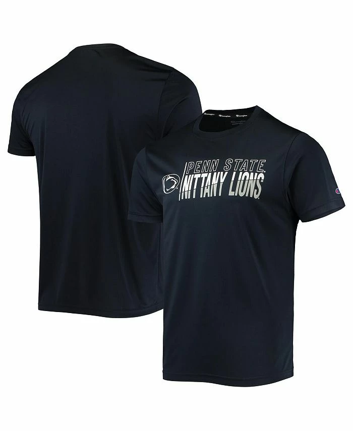 Champion Men's Navy Penn State Nittany Lions Slash Stack T-shirt