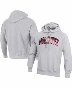Champion Men's Gray Morehouse Maroon Tigers Tall Arch Pullover Hoodie