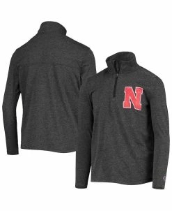 Champion Boys Youth Heathered Black Nebraska Huskers Field Day Quarter-Zip Jacket