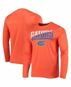 Champion Men's Orange Florida Gators Wordmark Slash Long Sleeve T-shirt