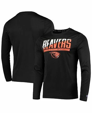 Champion Men's Black Oregon State Beavers Wordmark Slash Long Sleeve T-shirt - Image 2