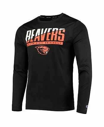 Champion Men's Black Oregon State Beavers Wordmark Slash Long Sleeve T-shirt - Image 3