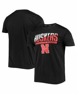 Champion Men's Black Nebraska Huskers Team Wordmark Slash T-shirt