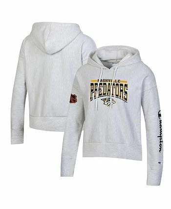 Champion Women's Heathered Gray Nashville Predators Reverse Weave Pullover Hoodie - Image 2