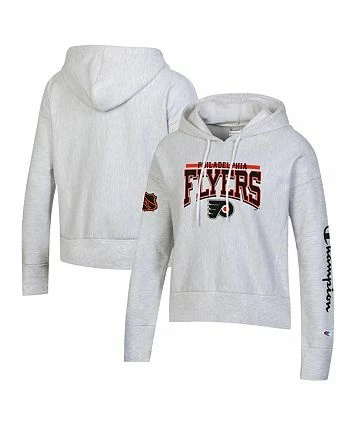 Champion Women's Heathered Gray Philadelphia Flyers Reverse Weave Pullover Hoodie - Image 2