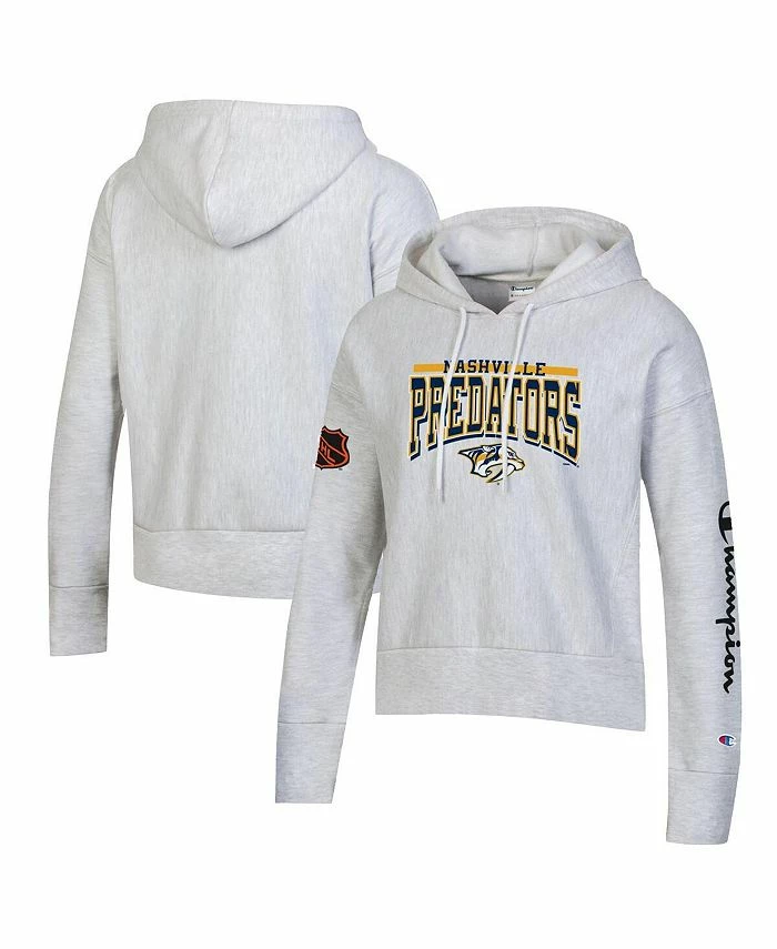 Champion Women's Heathered Gray Nashville Predators Reverse Weave Pullover Hoodie