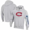 Champion Men's Heathered Gray Montreal Canadiens Reverse Weave Pullover Hoodie