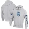 Champion Men's Heathered Gray Seattle Kraken Reverse Weave Pullover Hoodie