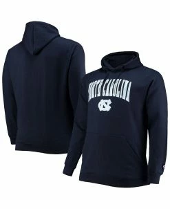 Champion Men's Navy North Carolina Tar Heels Big And Tall Arch Over Logo Powerblend Pullover Hoodie