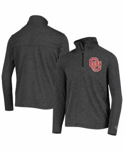 Champion Youth Boys Heathered Black Oklahoma Sooners Field Day Quarter-Zip Jacket