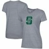 Champion Women's Gray Michigan State Spartans Vault Logo V-Neck T-shirt