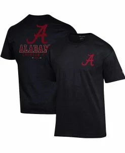 Champion Men's Black Alabama Crimson Tide Team Stack 2-Hit T-shirt