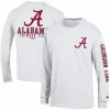 Champion Men's White Alabama Crimson Tide Team Stack 3-Hit Long Sleeve T-shirt