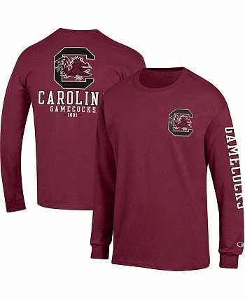 Champion Men's Garnet South Carolina Gamecocks Team Stack 3-Hit Long Sleeve T-shirt - Image 2