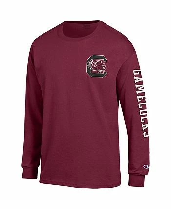 Champion Men's Garnet South Carolina Gamecocks Team Stack 3-Hit Long Sleeve T-shirt - Image 3