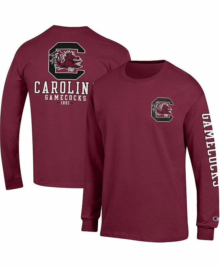 Champion Men's Garnet South Carolina Gamecocks Team Stack 3-Hit Long Sleeve T-shirt