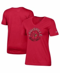 Champion Women's Red Louisville Cardinals Basketball V-Neck T-shirt