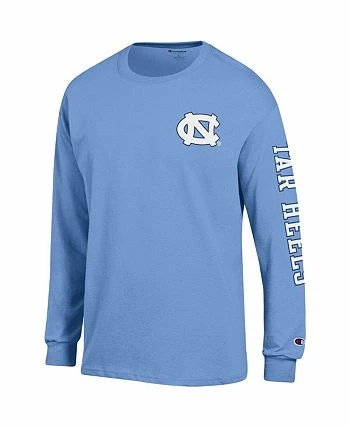 Champion Men's Carolina Blue North Carolina Tar Heels Team Stack Long Sleeve T-shirt - Image 3
