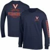 Champion Men's Navy Virginia Cavaliers Team Stack Long Sleeve T-shirt