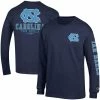 Champion Men's Navy North Carolina Tar Heels Team Stack Long Sleeve T-shirt