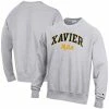 Champion Men's Heathered Gray XULA Gold Arch Over Logo Reverse Weave Pullover Sweatshirt