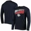Champion Men's Navy Gonzaga Bulldogs Wordmark Slash Long Sleeve T-shirt