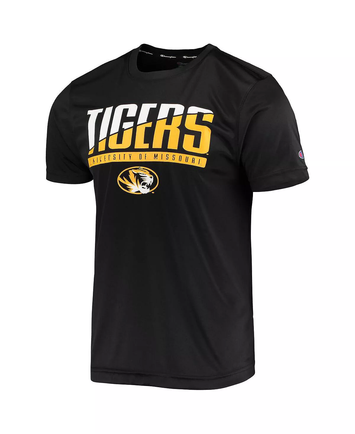 Champion Men's Black Missouri Tigers Wordmark Slash T-shirt - Image 4
