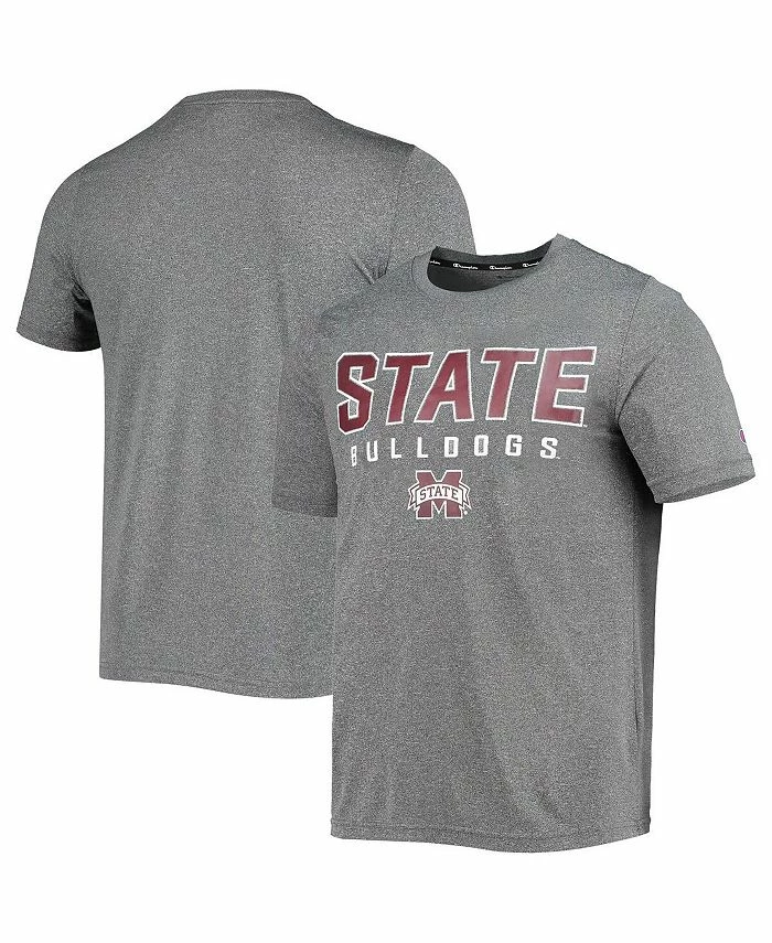 Champion Men's Gray Mississippi State Bulldogs Stack T-shirt