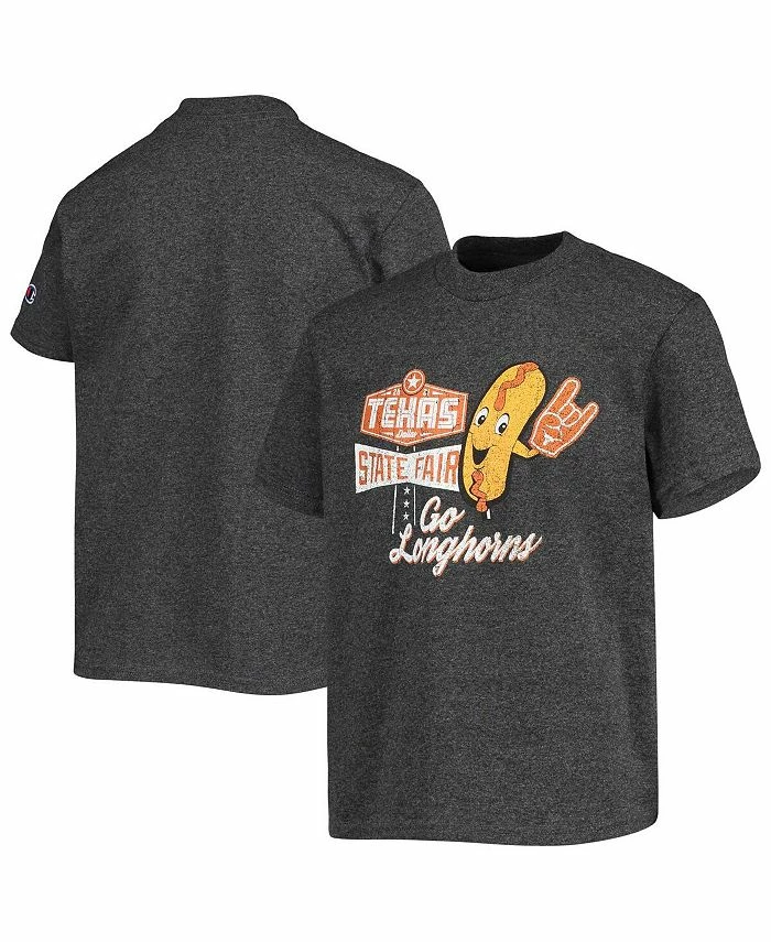 Champion Boys Youth Heathered Gray Texas Longhorns Red River Showdown Vintage-Like Fair T-shirt