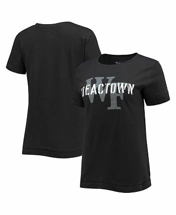 Champion Women's Black Wake Forest Demon Deacons Deactown Wordmark T-shirt - Image 3