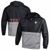Champion Men's Black Texas Longhorns Throwback Logo Color Blocked Packable Half-Zip Pullover Hoodie