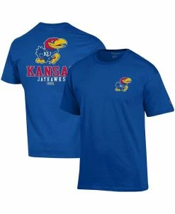 Champion Men's Royal Kansas Jayhawks Stack 2-Hit T-shirt