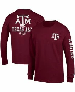Champion Men's Maroon Texas A&M Aggies Team Stack Long Sleeve T-shirt