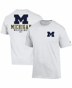 Champion Men's White Michigan Wolverines Stack 2-Hit T-shirt